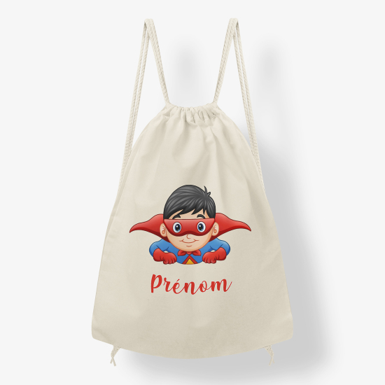 Personalized Drawstring Backpack for Kids - Super hero