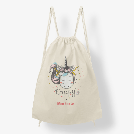 Personalized Drawstring Backpack for Kids - Unicorn