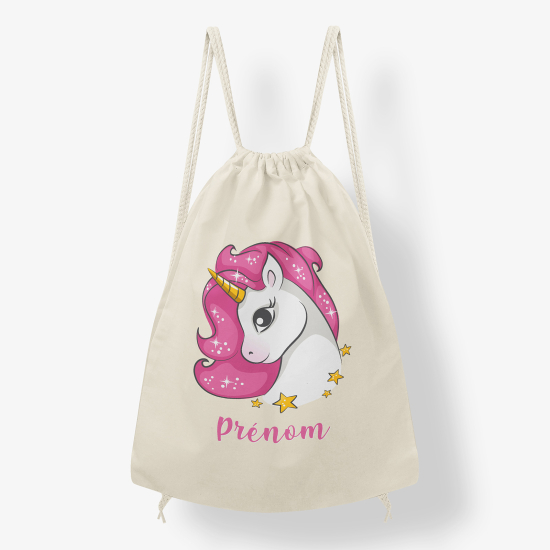 Personalized Drawstring Backpack for Kids - Unicorn