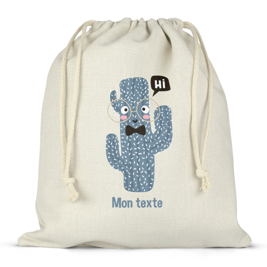 Personalized drawstring bag for kids - Cactus