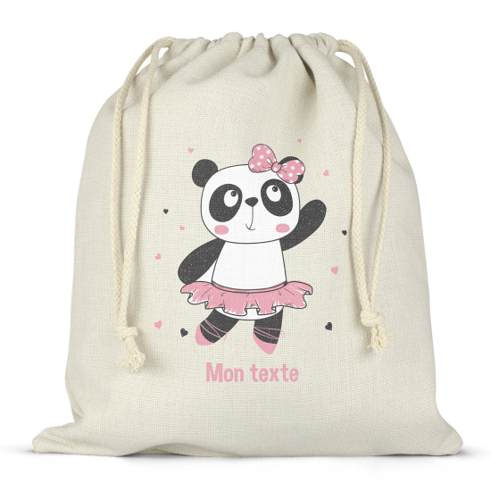 Personalized drawstring bag for kids - Dancing Panda