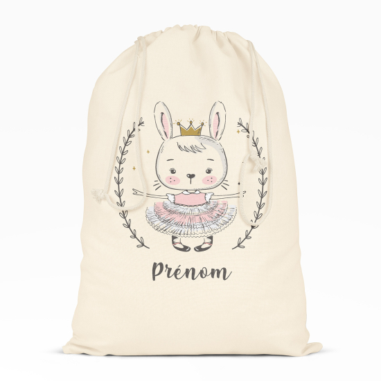 Personalized Drawstring bag for Kids - Dancing Rabbit