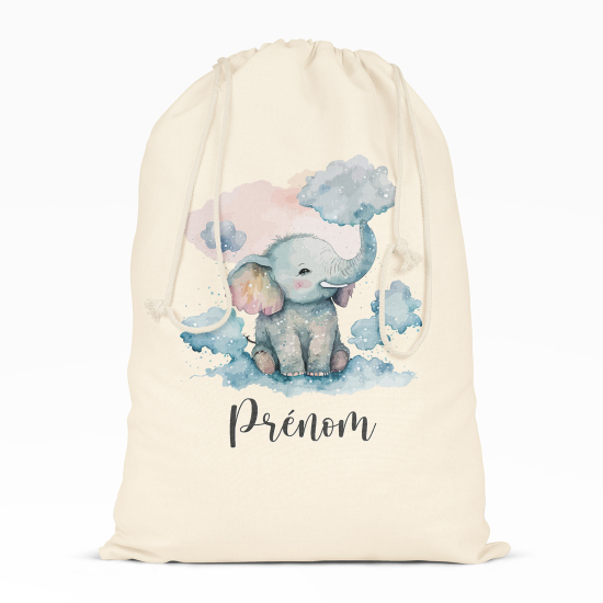 Personalized Drawstring bag for Kids - Elephant