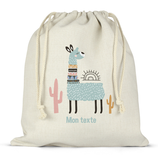 Personalized drawstring bag for kids - Lama