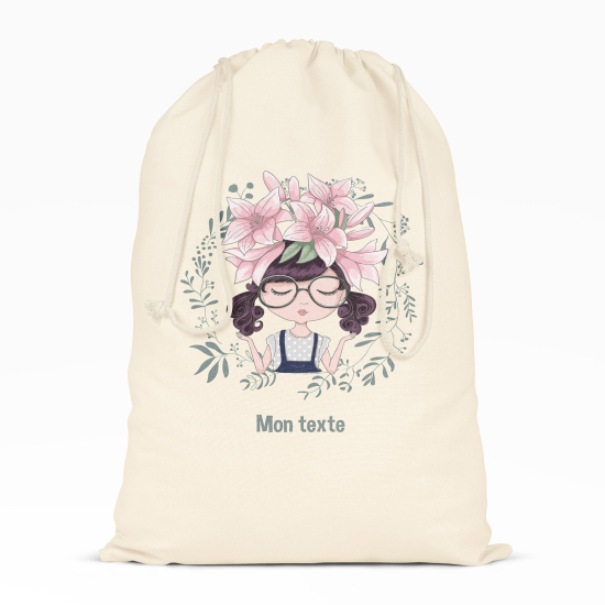 Personalized Drawstring bag for Kids - Little girl