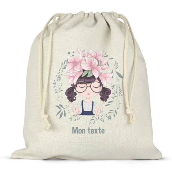 Personalized drawstring bag for kids - Little girl