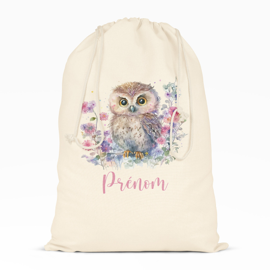 Personalized Drawstring bag for Kids - Owl