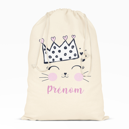 Personalized Drawstring bag for Kids - Queen of Cats