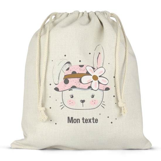 Personalized drawstring bag for kids - Rabbit