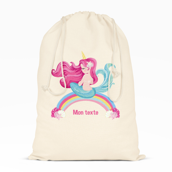 Personalized Drawstring bag for Kids - Rainbow Siren