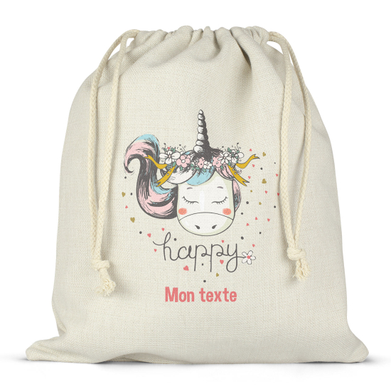 Personalized drawstring bag for kids - Unicorn