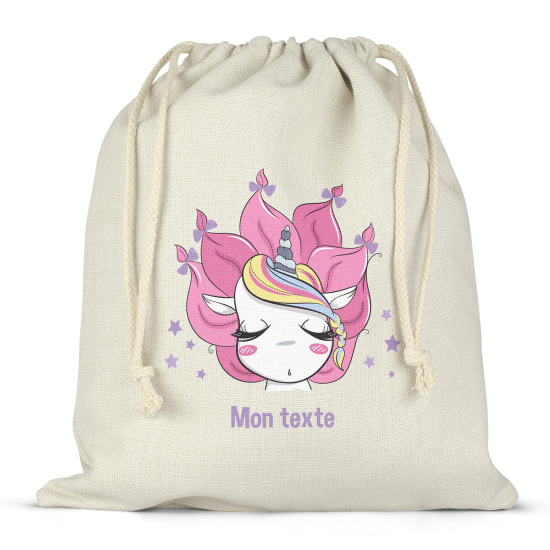 Personalized drawstring bag for kids - Unicorn