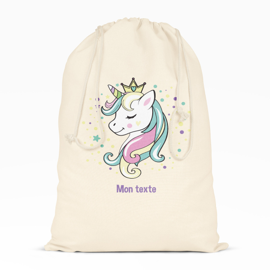 Personalized Drawstring bag for Kids - Unicorn Princess