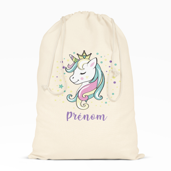 Personalized Drawstring bag for Kids - Unicorn Princess