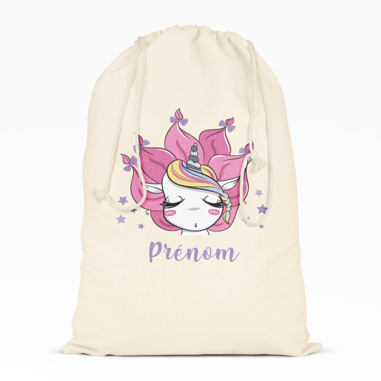 Personalized Drawstring bag for Kids - Unicorn stars