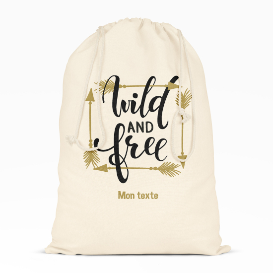 Personalized Drawstring bag for Kids - Wild and free