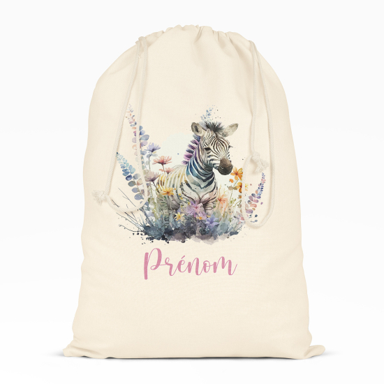 Personalized Drawstring bag for Kids - Zebra