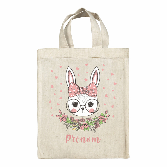 Personalized Easter bag - Rabbit hearts