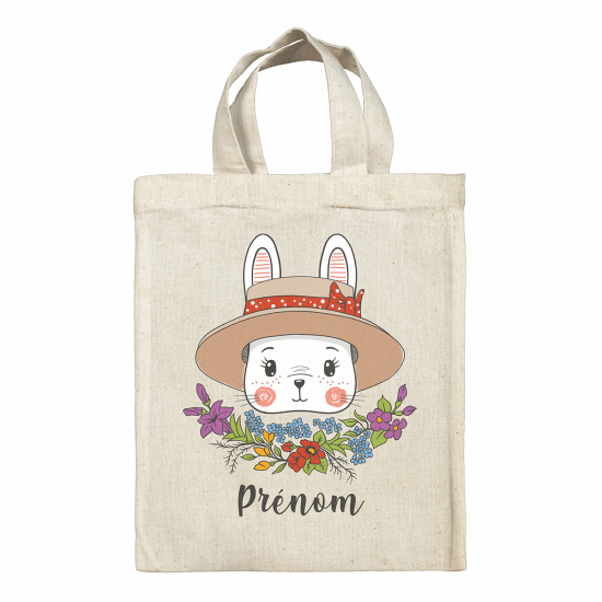 Personalized Easter bag - Rabbit with hat