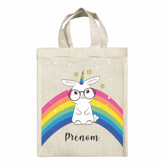 Personalized Easter bag - Rainbow Rabbit