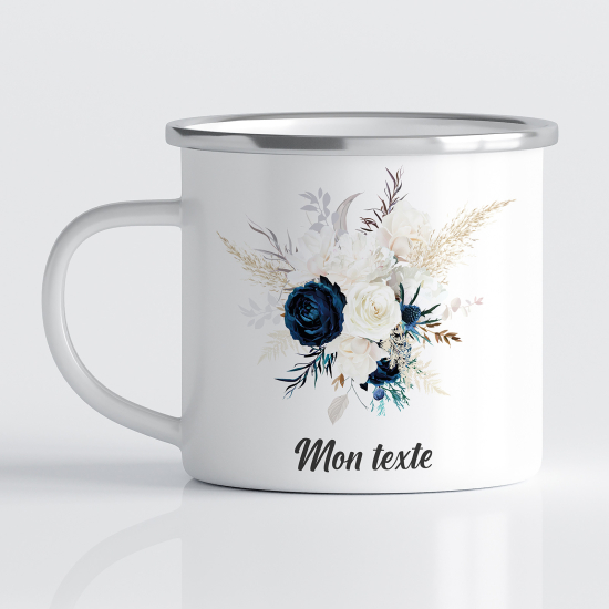 Personalized Enamel Mug - Flowers