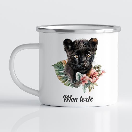 Personalized Enamel Mug for Kids - Black Panther