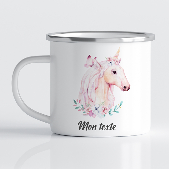 Personalized Enamel Mug for Kids - Butterfly Unicorn