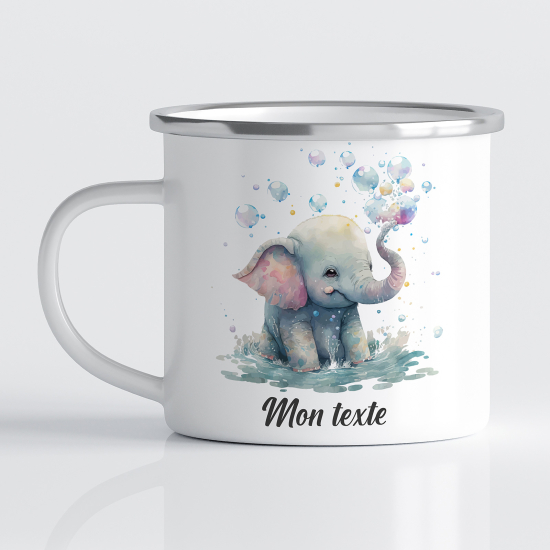 Personalized Enamel Mug for Kids - Elephant