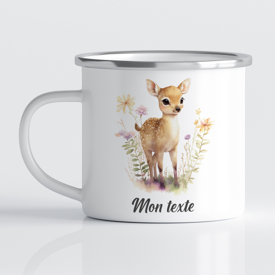 Personalized Enamel Mug for Kids - Fawn