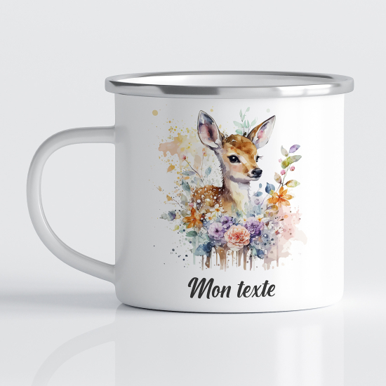 Personalized Enamel Mug for Kids - Fawn