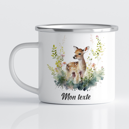 Personalized Enamel Mug for Kids - Fawn