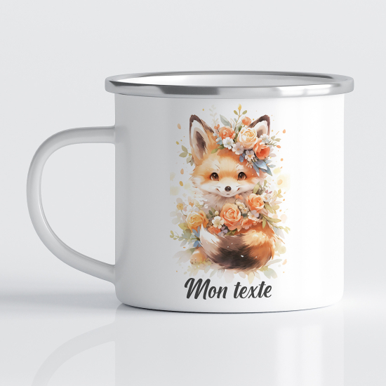 Personalized Enamel Mug for Kids - Fox