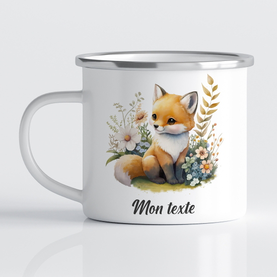 Personalized Enamel Mug for Kids - Fox