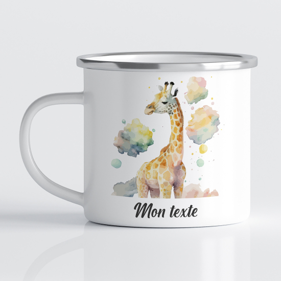 Personalized Enamel Mug for Kids - Giraffe