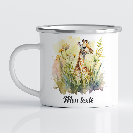 Personalized Enamel Mug for Kids - Giraffe