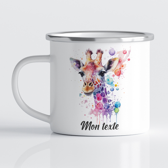 Personalized Enamel Mug for Kids - Giraffe