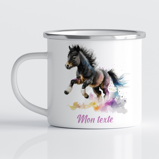 Personalized Enamel Mug for Kids - Horse