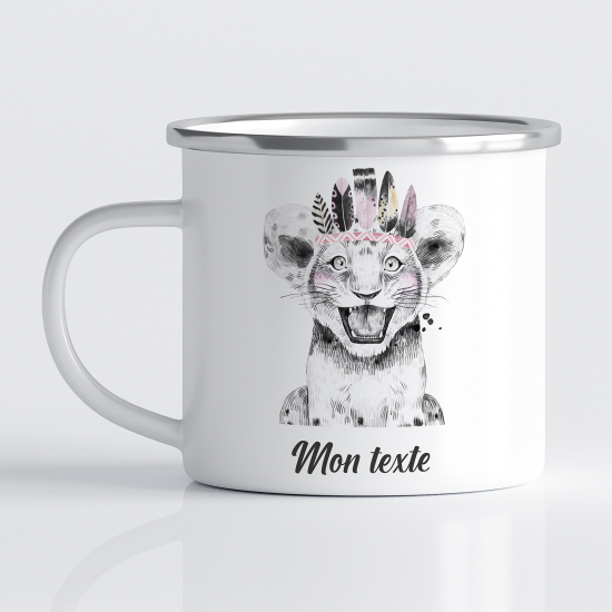 Personalized Enamel Mug for Kids - Indian Lion