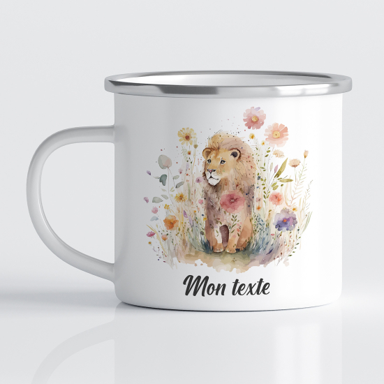 Personalized Enamel Mug for Kids - Lion