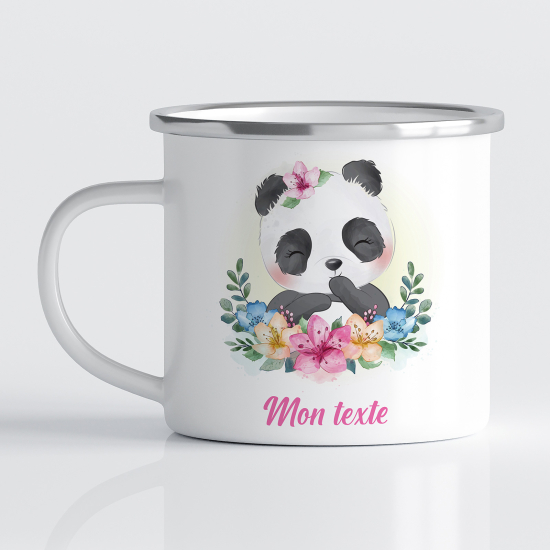 Personalized Enamel Mug for Kids - Panda