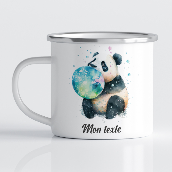 Personalized Enamel Mug for Kids - Panda