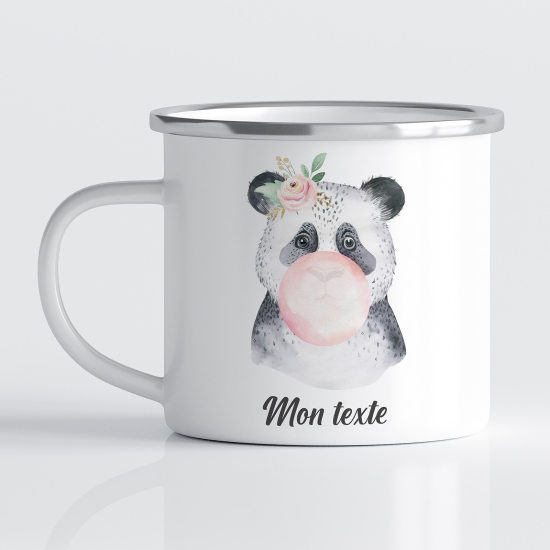 Personalized Enamel Mug for Kids - Panda