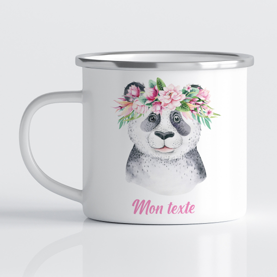 Personalized Enamel Mug for Kids - Panda