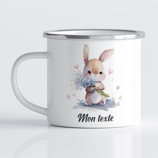 Personalized Enamel Mug for Kids - Rabbit