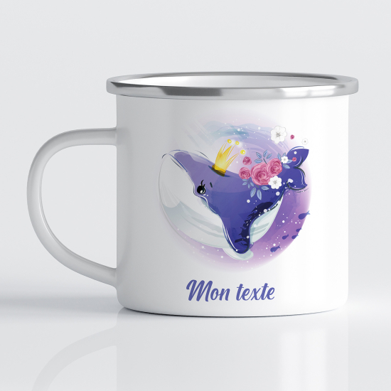 Personalized Enamel Mug for Kids - Whale