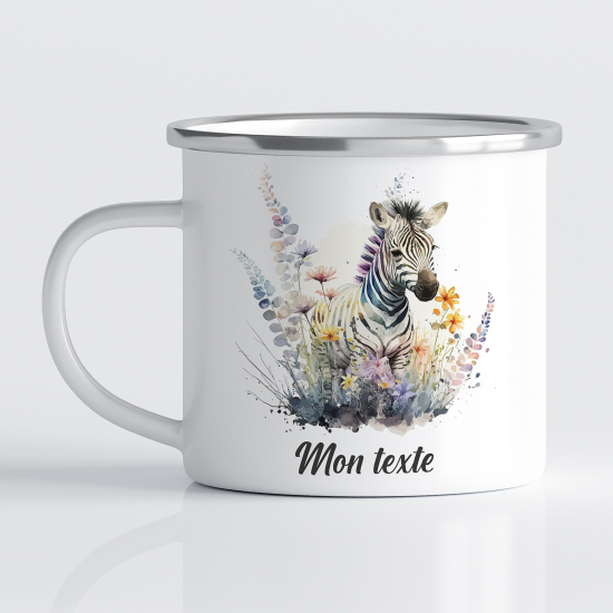 Personalized Enamel Mug for Kids - Zebra