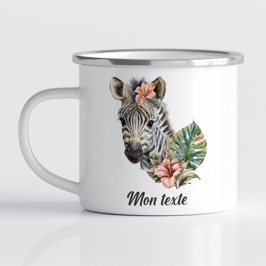 Personalized Enamel Mug for Kids - Zebra