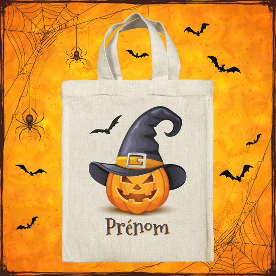 Personalized Halloween bag - Witch pumpkin