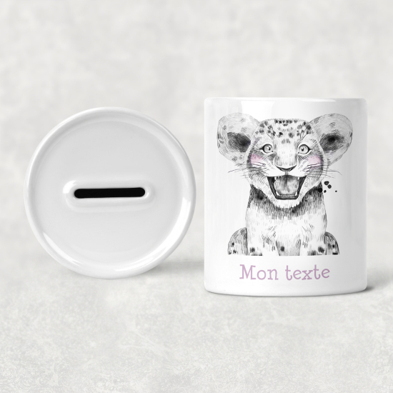 Personalized Kids / Children's Piggy Bank - Lion cub