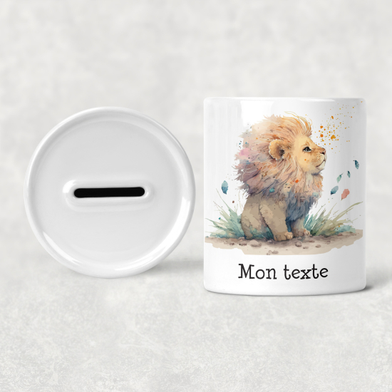 Personalized Kids / Children's Piggy Bank - Lion cub